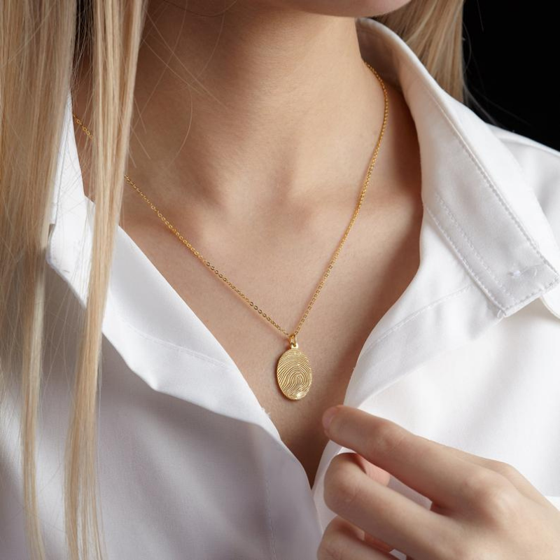Oval Fingerprint Necklace - Lollimix 