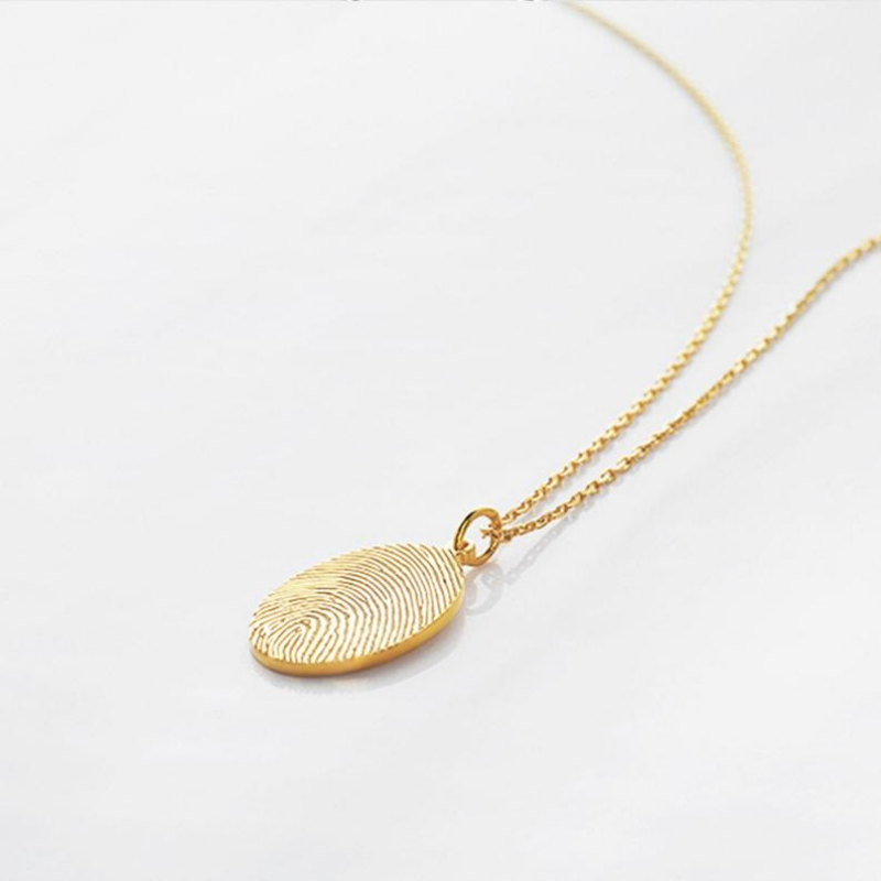 Oval Fingerprint Necklace - Lollimix 