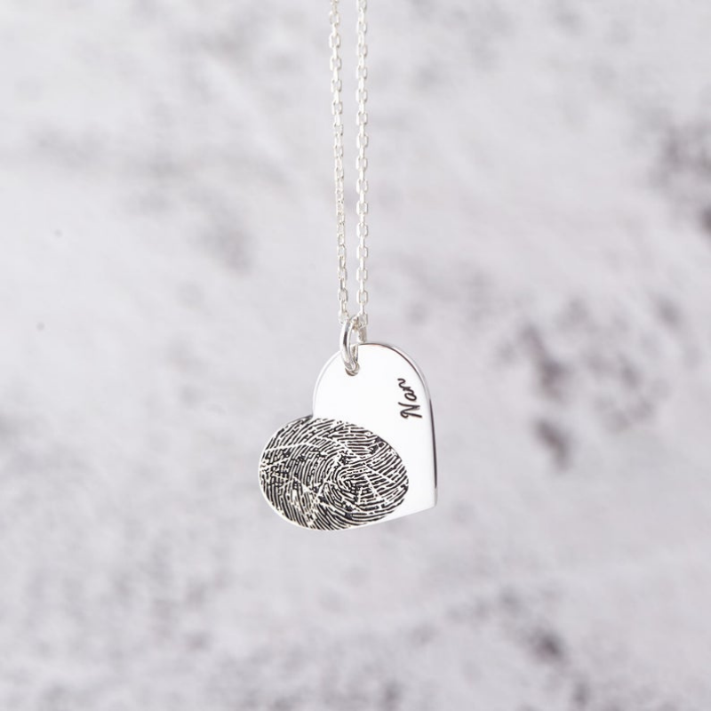 Heart Fingerprint Necklace - Lollimix 
