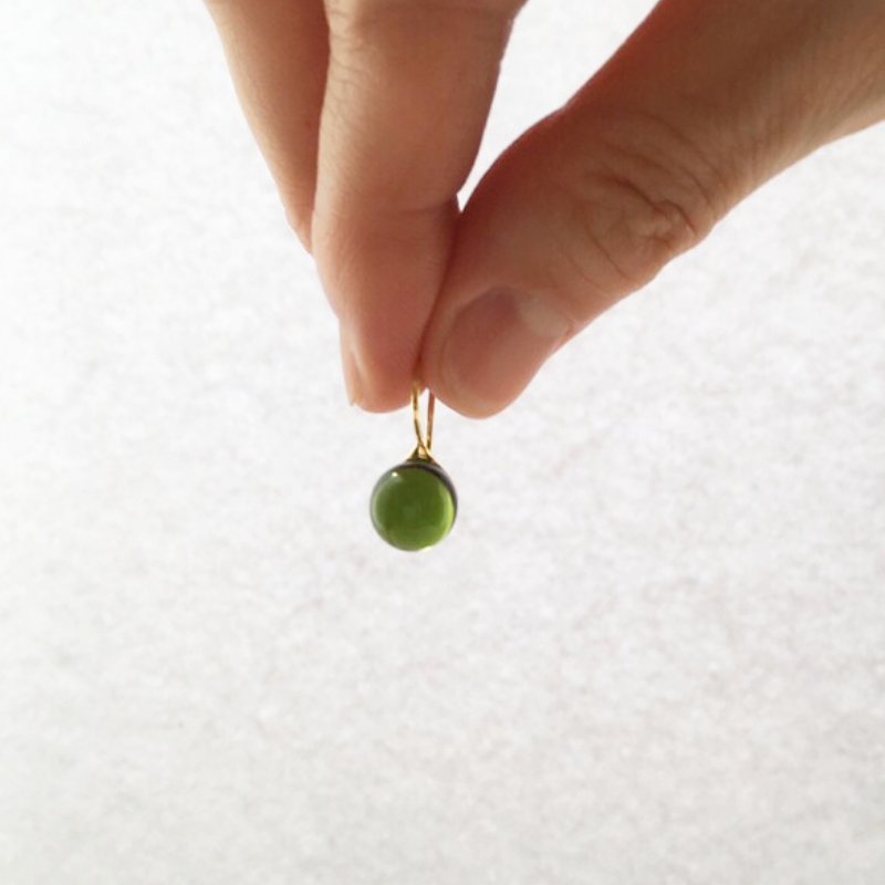 Round Glass Drop Earrings - Lollimix 