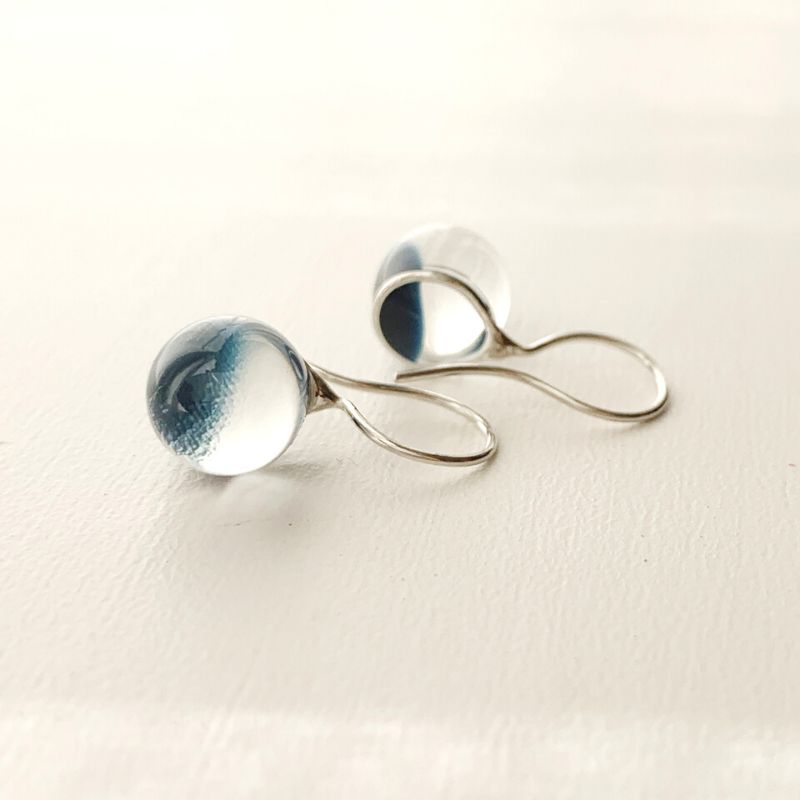 Japan Designer brand Knap handmade jewelry handcrafted glass stud earrings