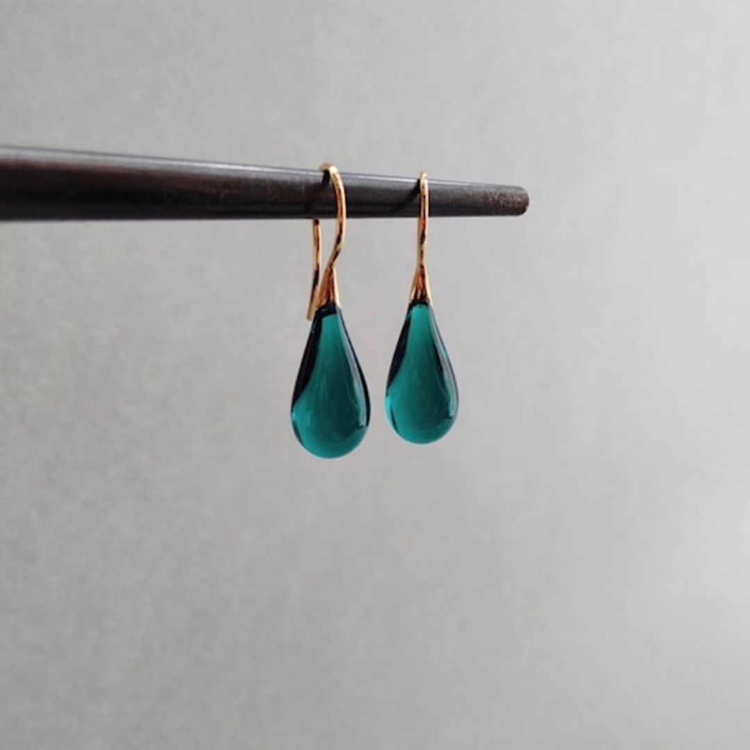 Teardrop Glass Drop Earrings - Lollimix 