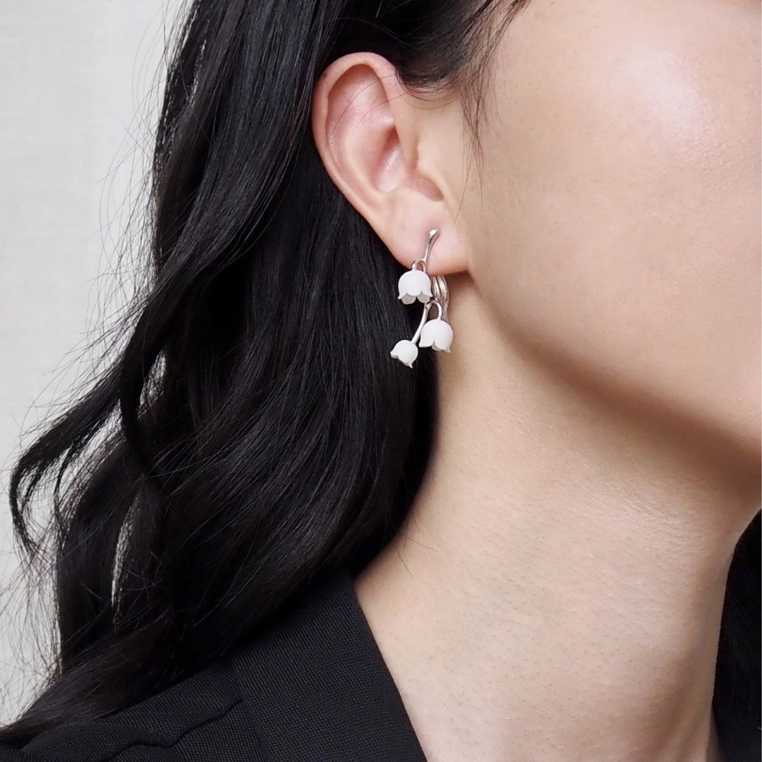 Silver Lily Of The Valley Cluster Earring - Lollimix 