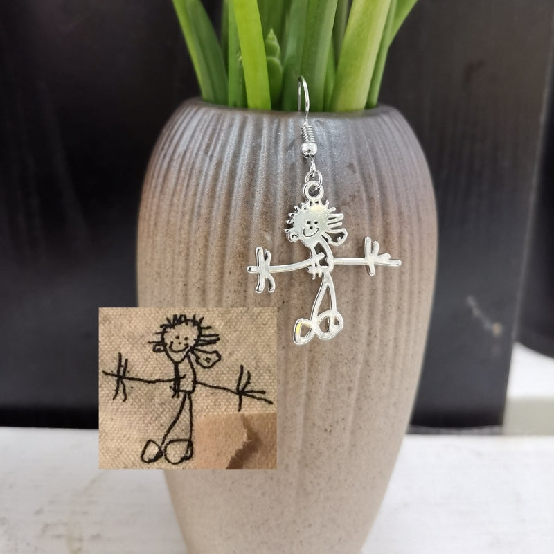 Personalized Kids Drawing Earrings - Lollimix 