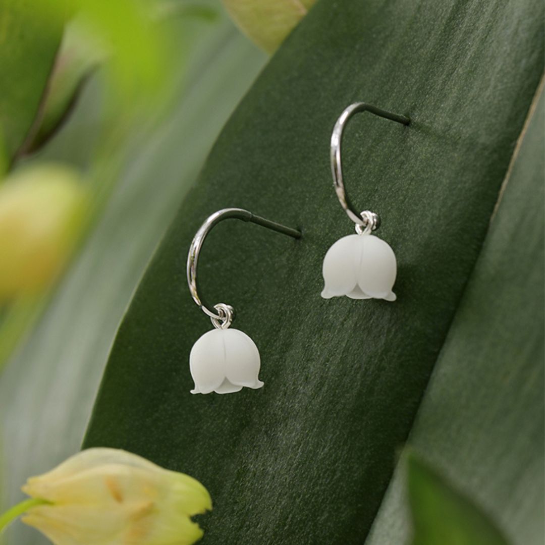 Silver Lily Of The Valley Earrings - Lollimix 