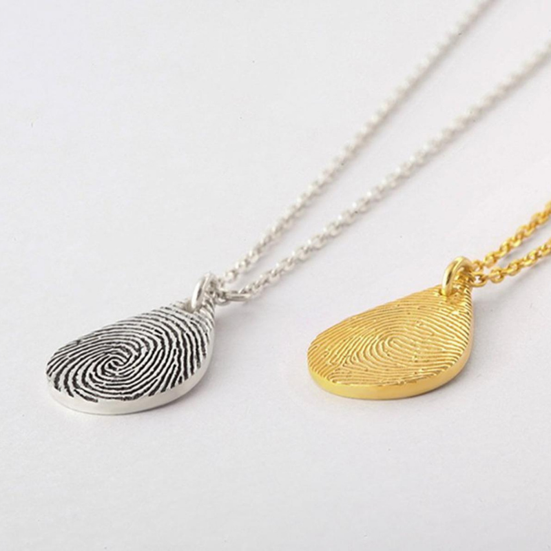 Tear Drop Fingerprint Necklace - Lollimix 