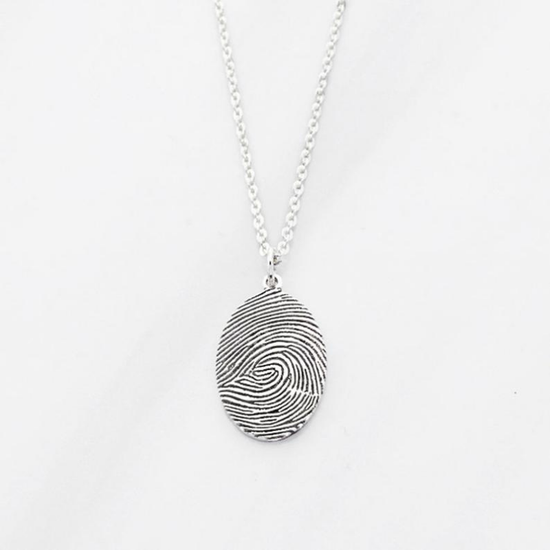 Oval Fingerprint Necklace - Lollimix 