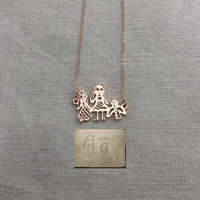 Personalized Kids Drawing Necklace - Lollimix 
