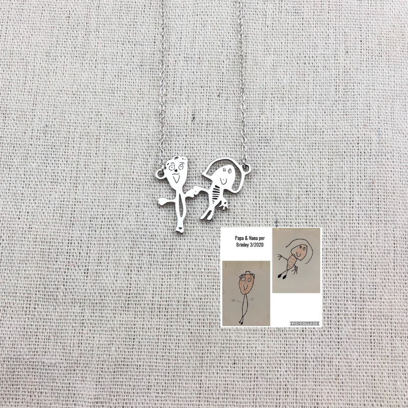 Personalized Kids Drawing Necklace - Lollimix 